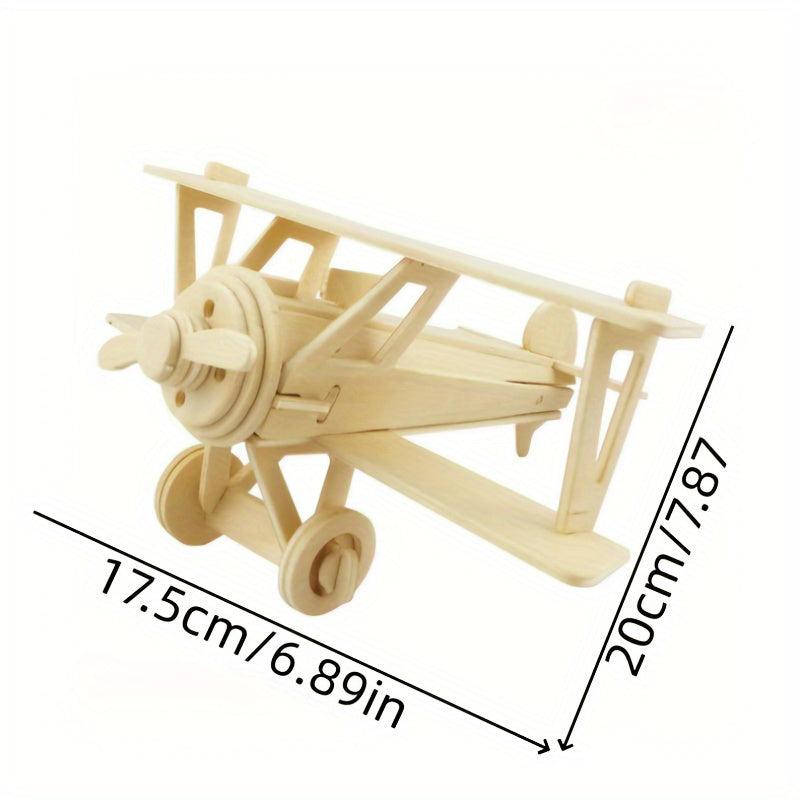 33pcs Wooden Aircraft Model DIY Puzzle Decoration