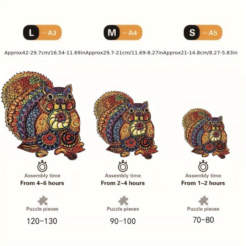 Wooden Fox Jigsaw Puzzle for Adults and Kids