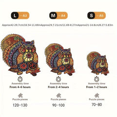 Wooden Fox Jigsaw Puzzle for Adults and Kids