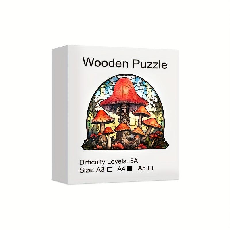 Mushroom Forest Wooden Puzzle Animal Party Game Christmas Gift