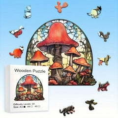 Mushroom Forest Wooden Puzzle Animal Party Game Christmas Gift