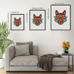 Fox Head Wooden Puzzle Toy Home Decoration Painting