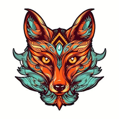 Fox Head Wooden Puzzle Toy Home Decoration Painting