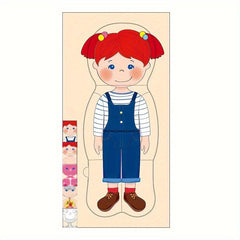 Children's Wooden Body Puzzle Occupational Costume Cognitive Puzzle