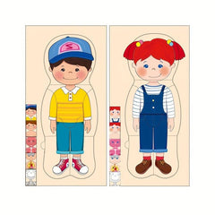 Children's Wooden Body Puzzle Occupational Costume Cognitive Puzzle
