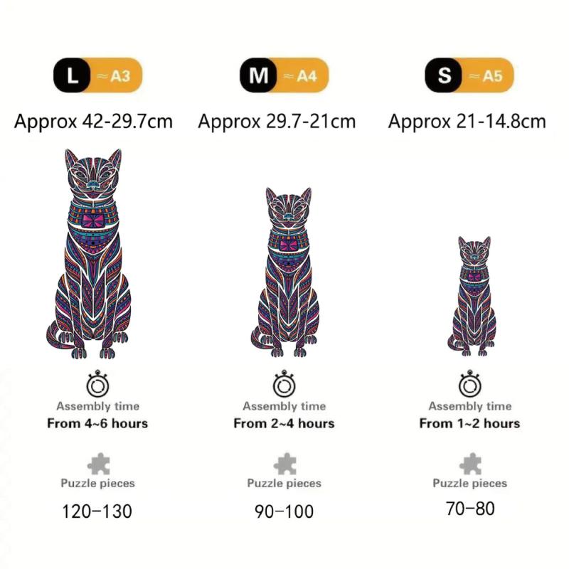 Cat Advanced Player Wooden Puzzle Creative Various Special Shapes Adult
