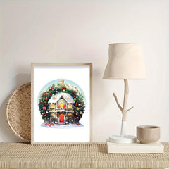 Wooden Puzzle Christmas Snow House in Delicate Box