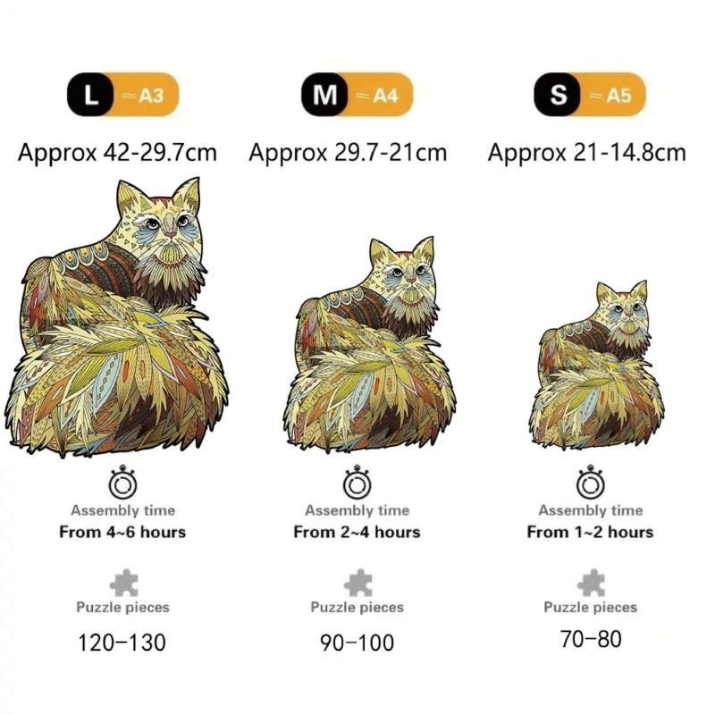 Cat Wooden Puzzle Creative Special Shapes Adult Birthday