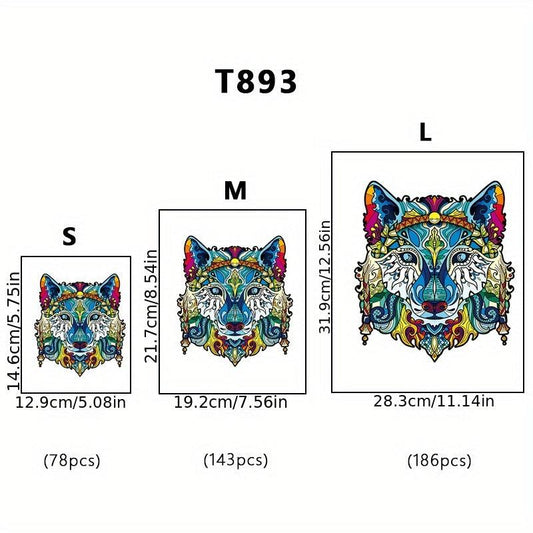 Wolf Irregular Wooden Puzzle Decorative Jigsaw Gift for Teenagers