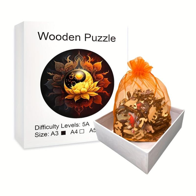 Sun Lotus Wooden Puzzle: Highly Difficult Magic Puzzle Toy for Adults