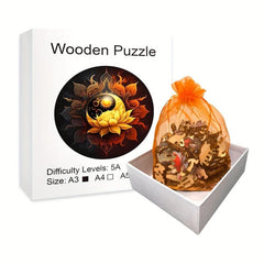 Sun Lotus Wooden Puzzle: Highly Difficult Magic Puzzle Toy for Adults
