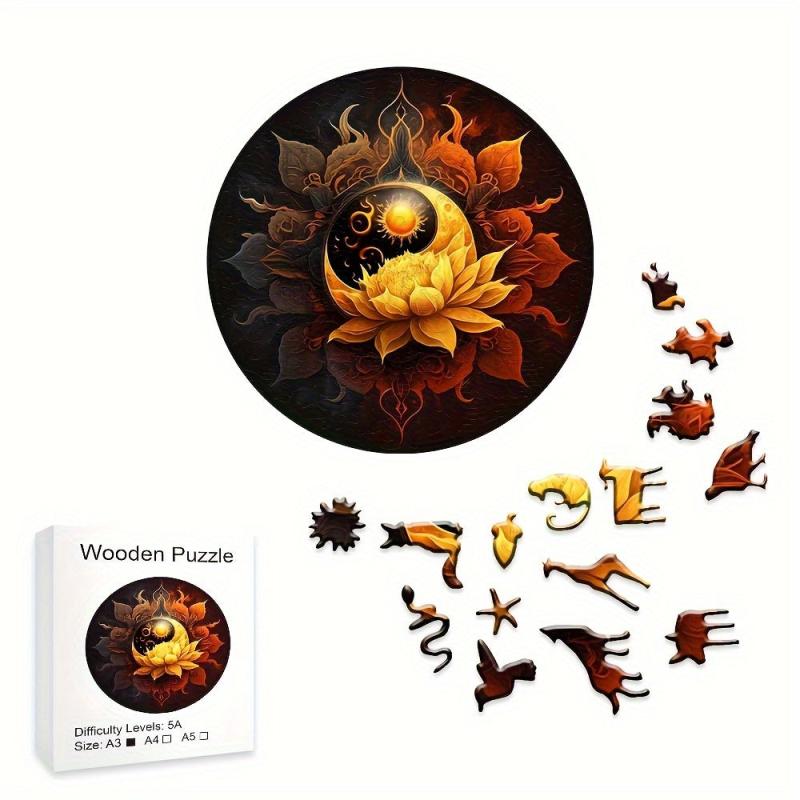 Sun Lotus Wooden Puzzle: Highly Difficult Magic Puzzle Toy for Adults