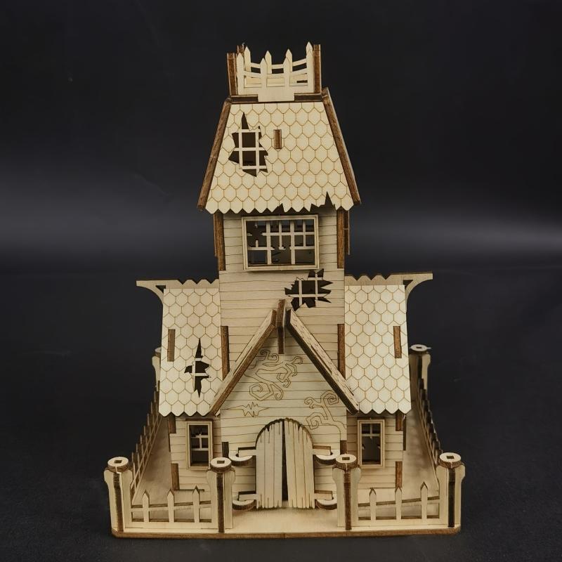 Halloween House 3D Wooden Puzzle Educational Assembly Toy DIY
