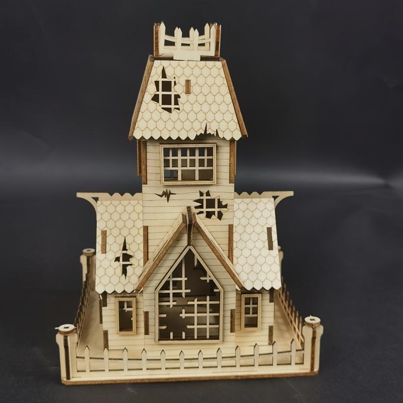 Halloween House 3D Wooden Puzzle Educational Assembly Toy DIY