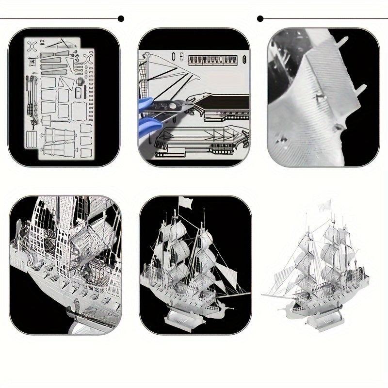 DIY Metal Toy Boat Model 3D Game Puzzle Angel Pirate Hand Model