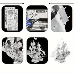 DIY Metal Toy Boat Model 3D Game Puzzle Angel Pirate Hand Model