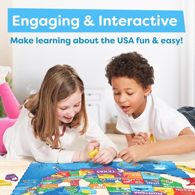 US Map Jigsaw Puzzle Educational History 1000 Pieces