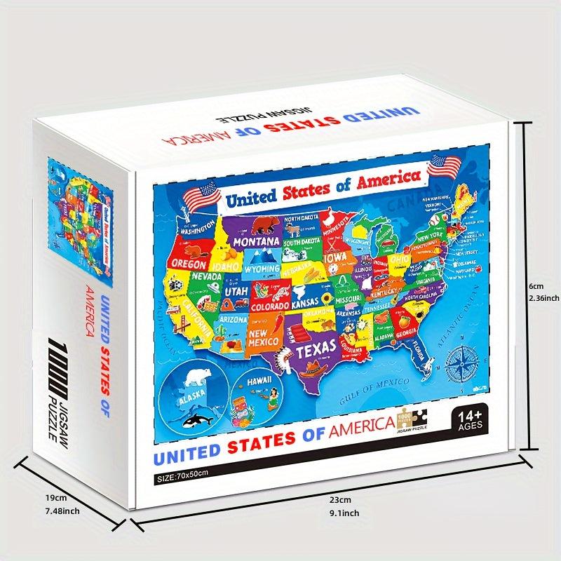US Map Jigsaw Puzzle Educational History 1000 Pieces