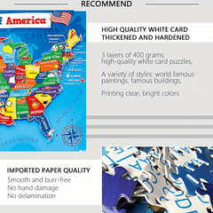 US Map Jigsaw Puzzle Educational History 1000 Pieces