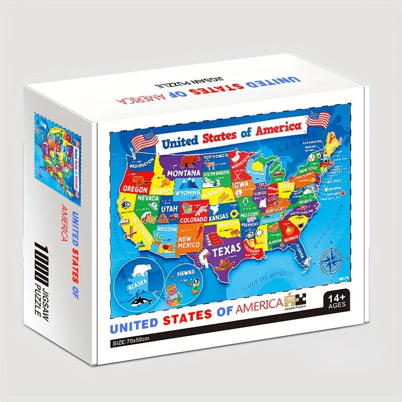 US Map Jigsaw Puzzle Educational History 1000 Pieces