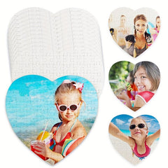 10 Sets Sublimation Puzzle Kids Heart DIY Puzzle Heat Transfer Blank Puzzle