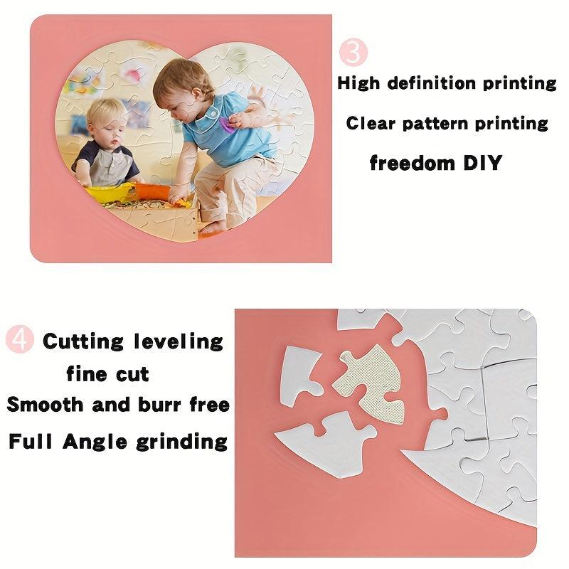10 Sets Sublimation Puzzle Kids Heart DIY Puzzle Heat Transfer Blank Puzzle