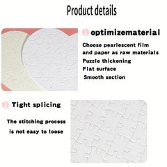 10 Sets Sublimation Puzzle Kids Heart DIY Puzzle Heat Transfer Blank Puzzle