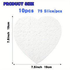 10 Sets Sublimation Puzzle Kids Heart DIY Puzzle Heat Transfer Blank Puzzle