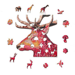 Red Elk Jigsaw Puzzle Home Decoration Gift For Boys Girls