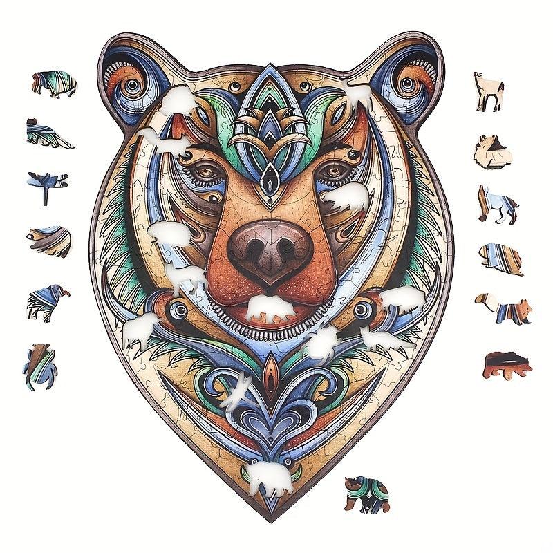 Bear Wooden Jigsaw Puzzle - Fun Family Game Gift