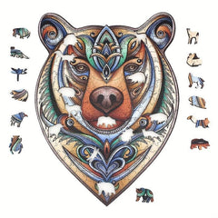 Bear Wooden Jigsaw Puzzle - Fun Family Game Gift
