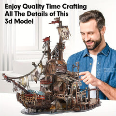 Tortuga Caribbean Pirates Bay 3D Puzzle Adult Brain Teaser