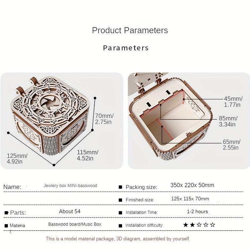 Enchanting 3D Wooden Puzzle Jewelry Box