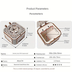 Enchanting 3D Wooden Puzzle Jewelry Box