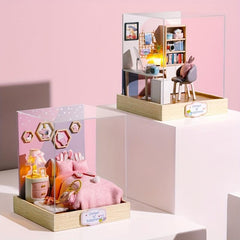 Mini Doll House Kit DIY 3D Puzzle w/ Furniture & Dust Cover
