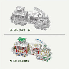 3D Puzzle Toys Famous Buildings Graffiti Painting Architecture Assembly Model