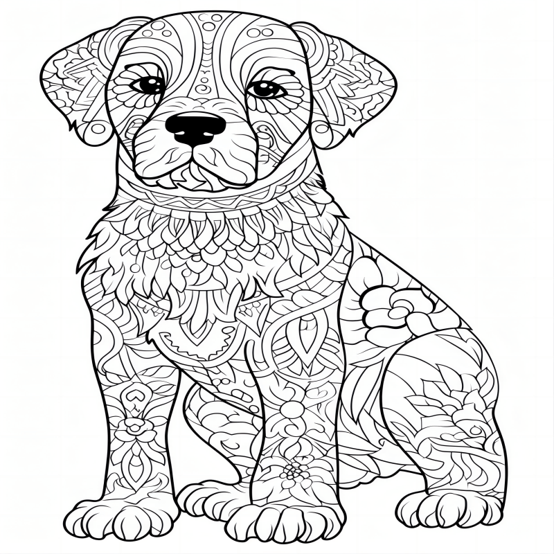 Magical Dog Coloring Book 25 Pages Halloween Christmas Party Gift