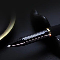 2pcs Carbon Fiber Signature Ink Pens Fine Tip Smooth