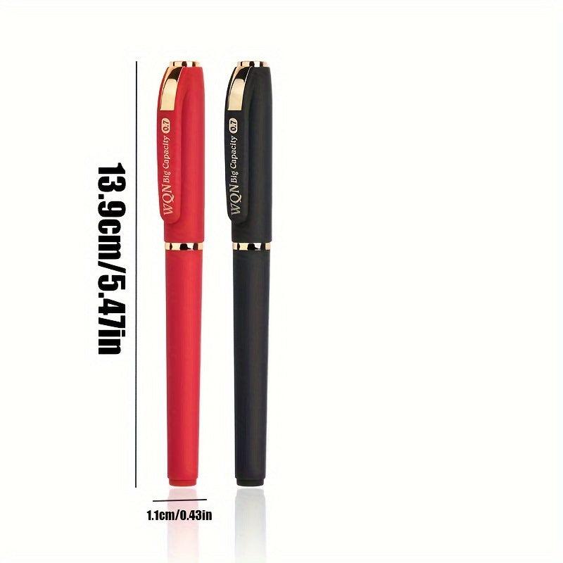 2pcs Carbon Fiber Signature Ink Pens Fine Tip Smooth
