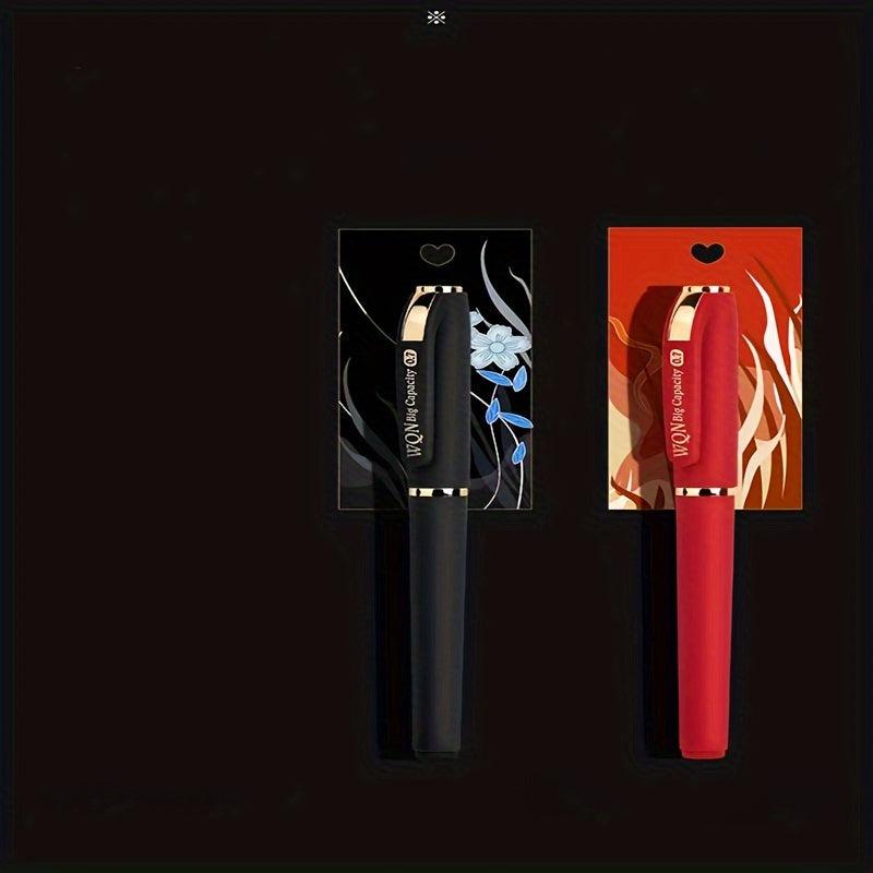 2pcs Carbon Fiber Signature Ink Pens Fine Tip Smooth