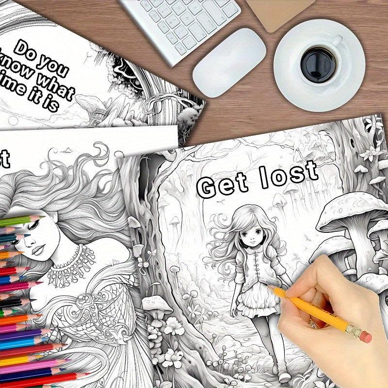40 Sheets Chart Paper & Coloring Book with Venting Mood Sentences