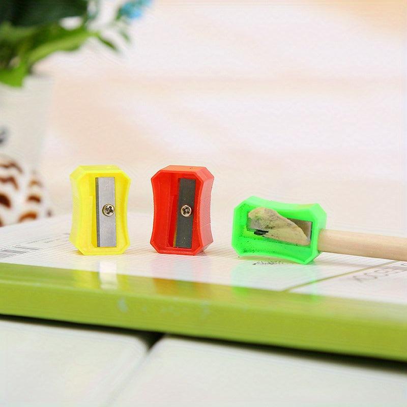 3pcs Random Rectangular Pencil Sharpeners for Student Supplies