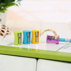 3pcs Random Rectangular Pencil Sharpeners for Student Supplies