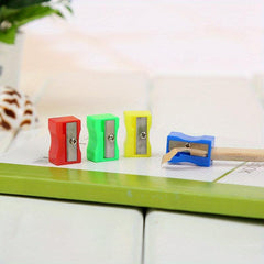 3pcs Random Rectangular Pencil Sharpeners for Student Supplies