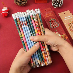 12pcs Christmas Pencils with Erasers Christmas Party Classroom Rewards