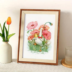 4pcs Cartoon Watercolor Coloring Book with Pigment Filling Paper