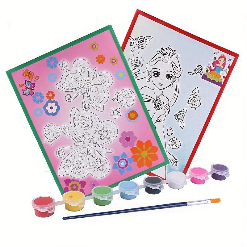 DIY Paint Board Cartoon Characters Watercolor Paint Kit