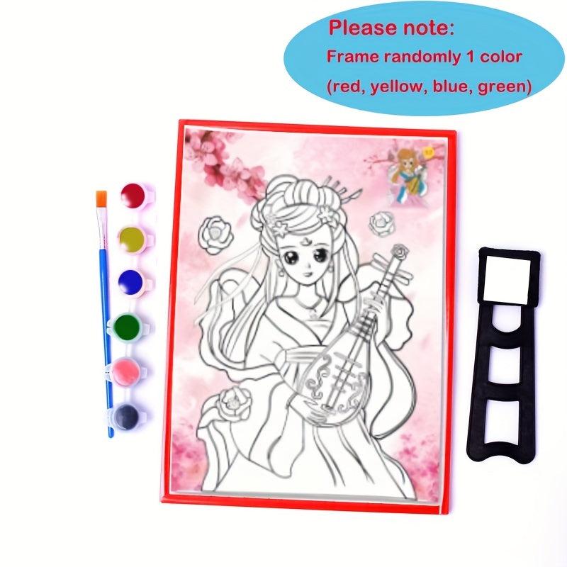 DIY Paint Board Cartoon Characters Watercolor Paint Kit