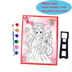 DIY Paint Board Cartoon Characters Watercolor Paint Kit