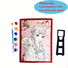 DIY Paint Board Cartoon Characters Watercolor Paint Kit
